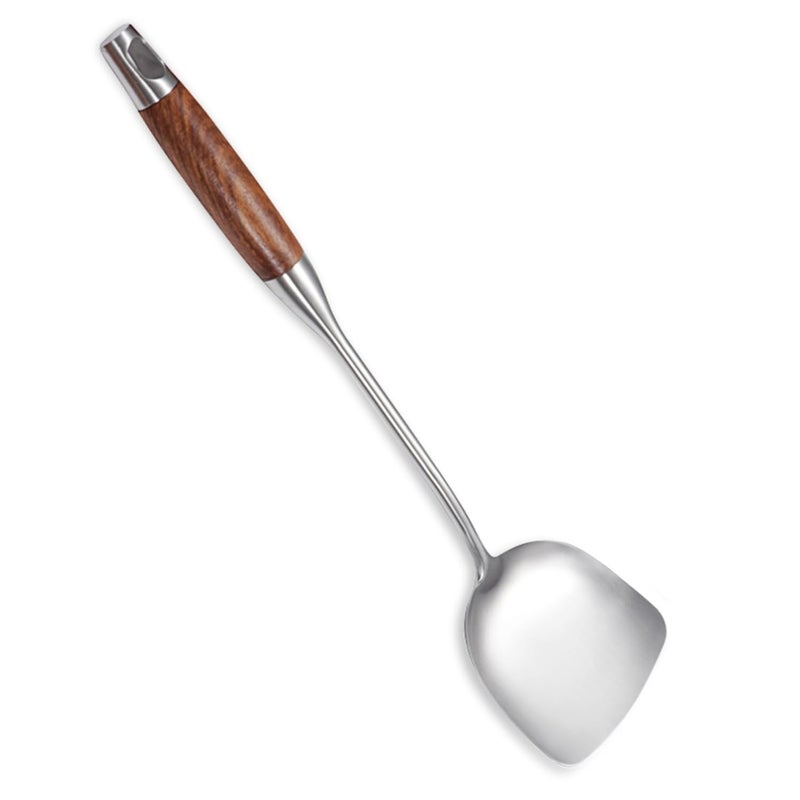 AOOSY Wok Spatula, 15.7 Inches 18/10 Stainless Steel Spatula Metal Wok Spatulas with Wooden Handle for Kitchen Use Wok Utensil - Image 1